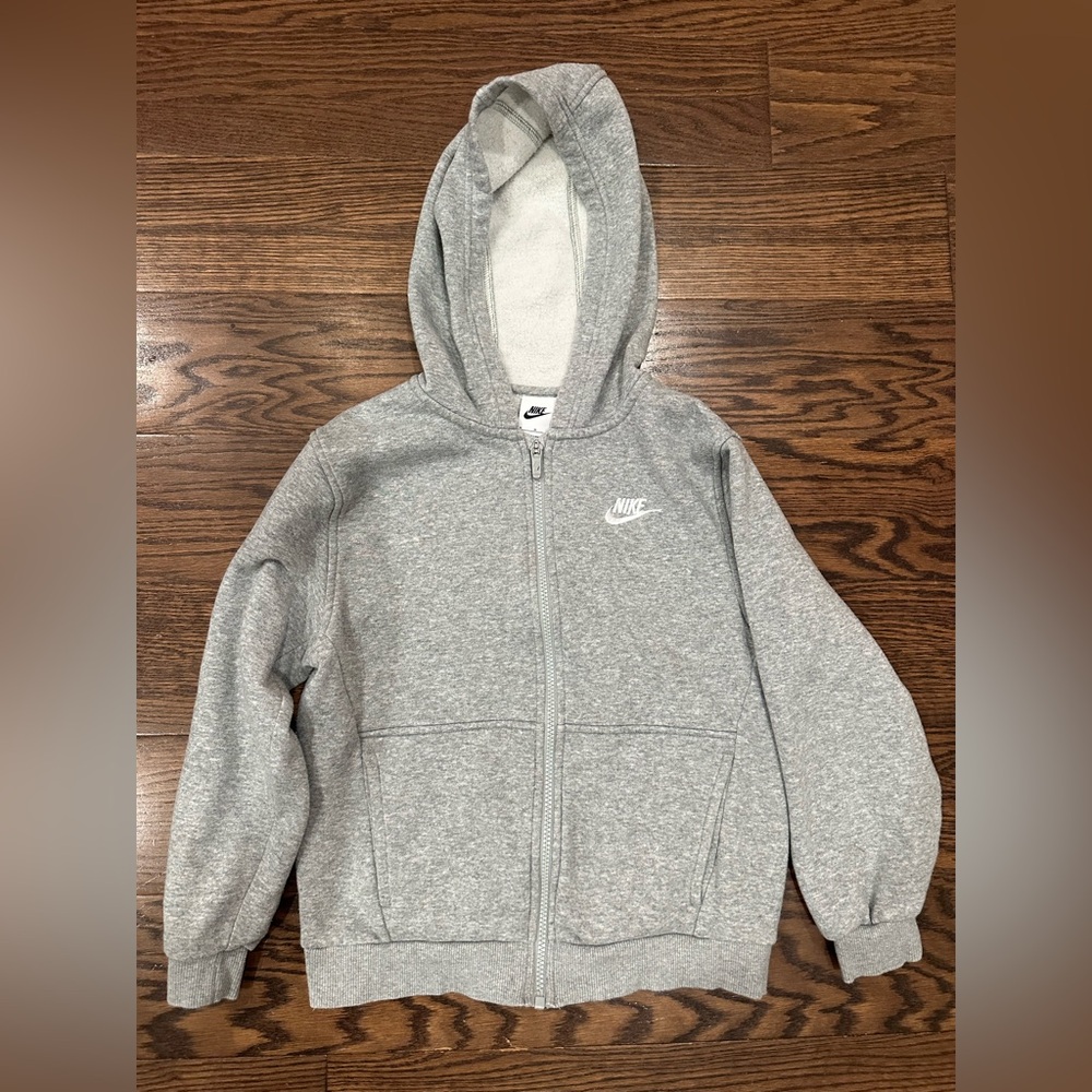 Nike Kids Light Gray Zip-Up Hoodie
